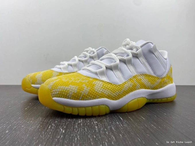 AH7860-107 Jordan Snakeskin Air 11 Low Yellow WMNS 0705